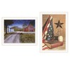 HomeRoots Set Of Two Star Spangled Night God And Country White Framed Wall Art - 3 of 4