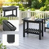 Waterproof Storage Shelf Bench, Black HDPE Shower Stool with Handle & Non-Slip Pads for Indoor Outdoor Bathroom-3irtyhousy - 2 of 4