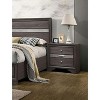 NicBex Nightstand with 2 Drawers,Side Table with Dovetail Drawer Construction and Nickel Round Knob,Bedside Table for Bedroom,Living Room,Black/Gray - 3 of 4