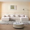 U-Shaped Corduroy Sectional Sofa, Reversible Chaise & Plush Cushions, 122-Inch Modern Design - 2 of 4