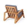 Christopher Knight Home Paloma Outdoor Acacia Wood Adirondack Design Club Chair with Cushion - 4 of 4