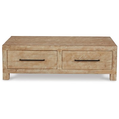 Belenburg Natural Mango Wood Coffee Table with Storage