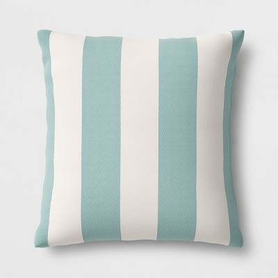 Cabana Stripe Outdoor Throw Pillow DuraSeason Fabric™ Turquoise - Threshold™