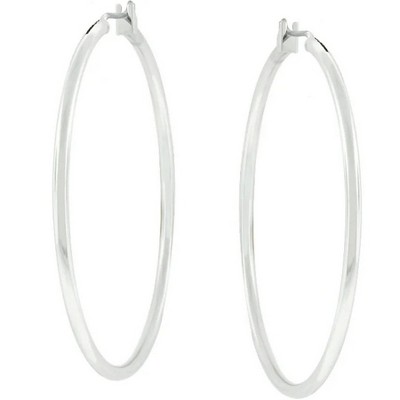 ShineHigh Large Hoop Earrings for Women – Lightweight Goldtone or Silvertone Hoops in Classic High-Shine Finish, Available in 44mm–46mm Sizes