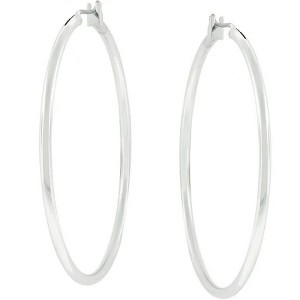 ShineHigh Large Hoop Earrings for Women – Lightweight Goldtone or Silvertone Hoops in Classic High-Shine Finish, Available in 44mm–46mm Sizes - 1 of 1