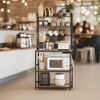 Hutch Bakers Rack with Power Outlet, 14 Hooks Microwave Stand, Adjustable Coffee Bar , Kitchen Storage Shelf, 15.7 x 31.5 x 66.9 Inches - 4 of 4