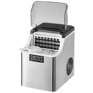 VEVOR Countertop Ice Maker, 24 Cubes Ready in 15 Mins, 45lbs in 24Hrs, Self-Cleaning Portable Ice Maker with Ice Scoop and Basket - 1 of 4