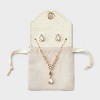 Teardrop Stone Earring and Necklace Set 2pc - A New Day™ Gold - 3 of 4
