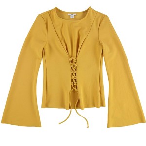 bar III Womens Corset Knit Blouse - 1 of 2