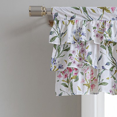 Meadow Breeze Purple Floral Cotton Rod Pocket Valance