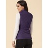 Allegra K Women's Stand Collar Lightweight Gilet Quilted Zip Vest - 4 of 4