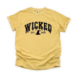 Simply Sage Market Women's Wicked 1629 Short Sleeve Garment Dyed Tee - 1 of 4