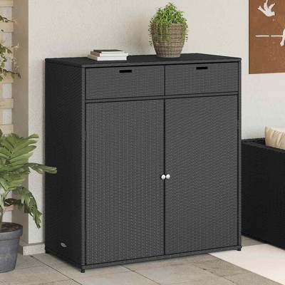Garden Storage Cabinet Black vidaXL