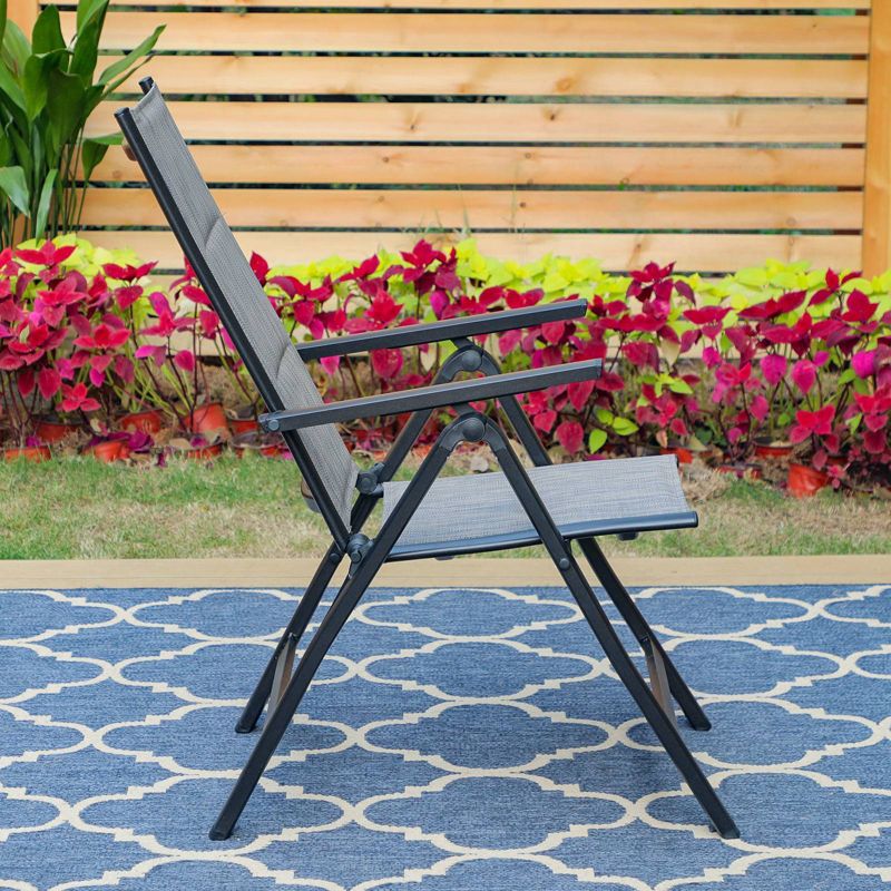 2pk Outdoor Padded Textilene Dining Chairs with Aluminum Frame - Captiva Designs, 4 of 14
