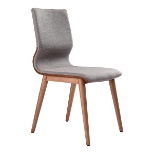 Armen Living,Robin Mid-Century Dining Chair in Walnut Finish and Gray Fabric - Set of 2 - 1 of 4