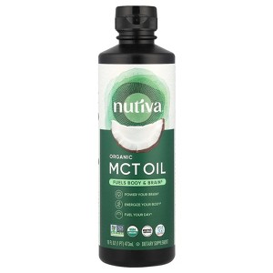 Nutiva Organic MCT Oil, 16 fl oz, Unflavored for Keto Coffee, Non-GMO Oil made from Organic Coconuts, Keto Friendly, Best MCT Oil Wellness Ketosis - 1 of 4