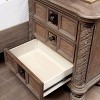 Gulches 3-Drawer Rustic Nightstand, Solid Wood Bedroom Bedside Table with Bronze Hardware & Felt-Lined Drawers - 2 of 4