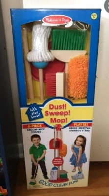  Kidoozie Cleaning Essentials Playset - 9-Piece Pretend Play Set  with Broom, Mop, Duster, Dustpan, Bucket, and More! : Toys & Games