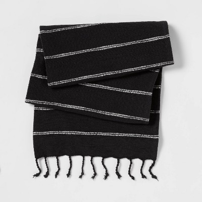 Cotton Striped Table Runner Black - Threshold™
