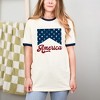 Simply Sage Market Women's America Retro Cursive Short Sleeve Ringer Tee - 2 of 3