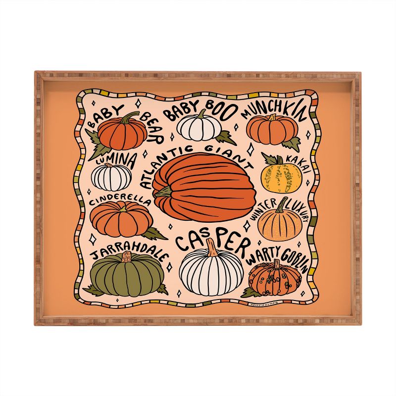 Doodle By Meg Types of Pumpkins Rectangular Tray - Deny Designs, 1 of 3