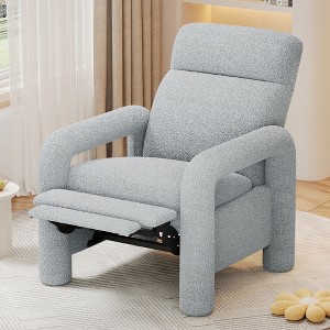 Lyngins Modern Upholstered Recliner Chair with Push Back & Footrest,Single Sofa Accent Chair for Living Room,Bedroom - 1 of 4