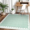 Modern Washable Living Room Rug, Bordered Printed Rug with Non-Slip Backing, Low Pile Stain Resistant Indoor Rug for Bedroom - 2 of 4
