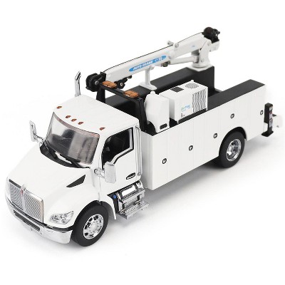 Kenworth T380 Auto-Crane Titan 85-Body HC14-Crane Work Truck with Miller EnPak White 1/50 Diecast Model by Diecast Masters