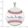 Black Bow Jewelry Sterling Silver Duke Snider Signature LG Enamel Baseball Pendant - 4 of 4