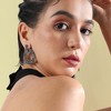 SOHI Women's Chrome Silver Clustered Hollow Circular Drop Earrings - 3 of 4