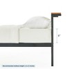Twin HYLEE Metal & Wood Platform Bed Frame with Low Headboard Shelf, Mellow - 3 of 4