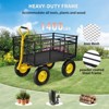 VEVOR Steel Garden Cart, Heavy Duty 1400 lbs Capacity, Utility Metal Wagon with 2-in-1 Handle and 15 in Tires, Perfect for Garden, Farm, Yard - 3 of 4