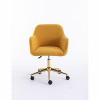 Grungis Velvet Swivel Office Chair with Universal Wheels,Gaming Chairs with Adjustable Height and Gold Metal Legs,Computer Chairs for Office - 4 of 4
