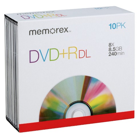 Memorex Dvd R Dl Jewel Case Disc Pack 10 Pk Target