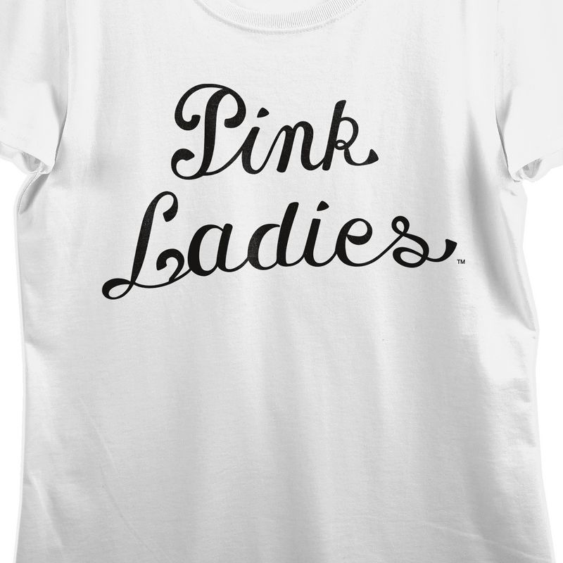 Grease Pink Ladies Logo Crew Neck Short Sleeve White Women's T-shirt, 2 of 3