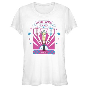 Juniors Womens Rick And Morty Mr. Poopy Butthole Ooh Wee Sold! T-Shirt - 1 of 4