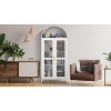 73" Modern Arched Storage Cabinet with Glass Doors, Tall Kitchen Pantry & Cupboard for Living Room,White - 4 of 4