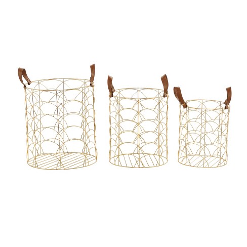 Large gold wire basket for online blankets