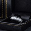 Jewelry Avalanche 8mm Beveled Black IP White Turquoise Inlay Tungsten Carbide Mens Wedding Band - 4 of 4
