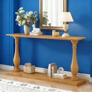 KTMBDW Console Table 63”, 2-Tier Narrow Sofa Side Table with Storage Shelf and Tapered Legs, Entrance Table for Hallway, Living Room, Corridor, Office - 1 of 4