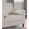 APRILSOUL Off-White Contemporary Style Loveseat, Leatherette Upholstered Bench Style Seating Bolster Pillows - 2 of 4