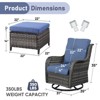 Gymojoy Outdoor Swivel Chair with Ottoman High Back Glider Chair with Soft Cushion - 2 of 4