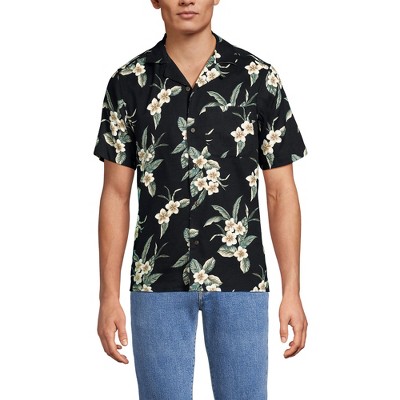 Lands' End Men's Short Sleeve Camp Collar Hawaiian Shirt