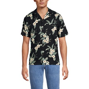 Lands' End Men's Short Sleeve Camp Collar Hawaiian Shirt - 1 of 4