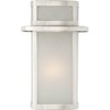 Possini Euro Design Modern Wall Light Sconce Brushed Nickel Hardwired 7" Fixture Frosted Seeded Glass for Bedroom Bathroom House - 3 of 4