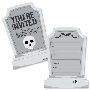 Big Dot of Happiness Graveyard Tombstones - Shaped Fill-in Invitations - Halloween Party Invitation Cards with Envelopes - Set of 12 - 1 of 4