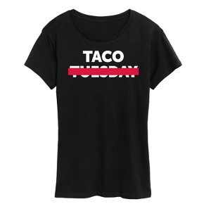 Women's - Instant Message - Taco Tuesday Crossed Out Short Sleeve Graphic T-Shirt - 1 of 4