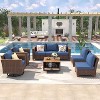 Whisen 8-Piece Wicker Outdoor Patio Furniture Set with Thick Cushion, Wicker Conversation Set with Swivel Chairs - 2 of 4