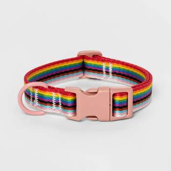 Pride Dog Adjustable Collar with Plastic Buckle - XL - Rainbow - Boots & Barkley™