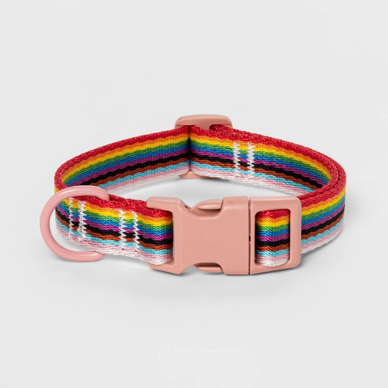 Pride Dog Adjustable Collar with Plastic Buckle - Rainbow - Boots & Barkley™, 1 of 3